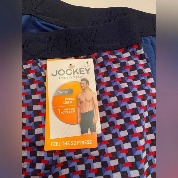 JOCKEY 2 PAIR LONG LEG BOXER BRIEFS ACTIVE ULTRA SOFT MODAL STRETCH MEDIUM 32-34 - Picture 2 of 6